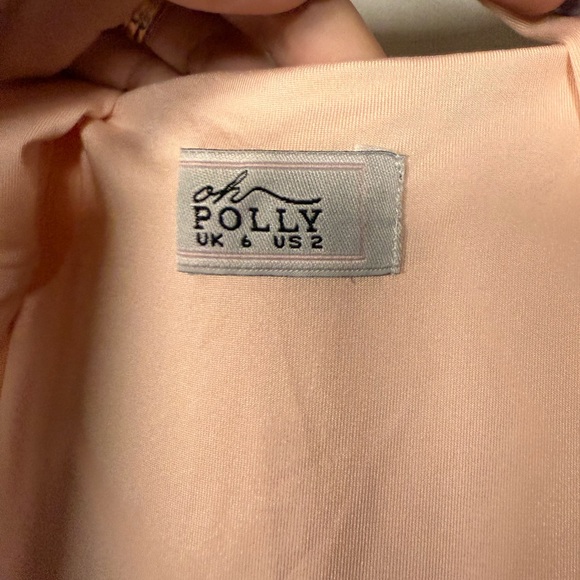 Oh Polly Entwined Blush Pink Twist Cut Out Mini Dress Size 2 - Picture 6 of 11